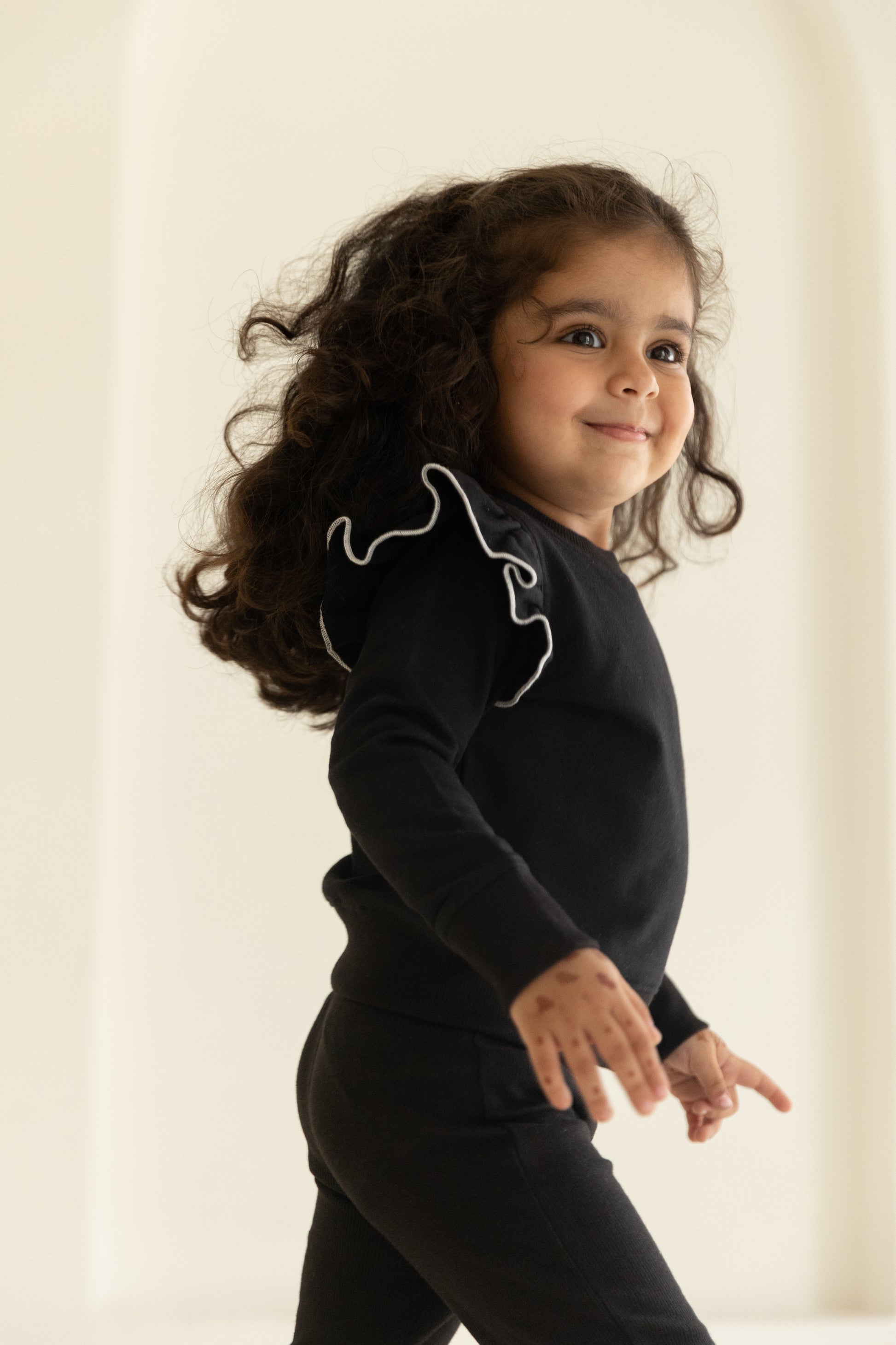 Silent Night Ruffle Sweatshirt With Leggings