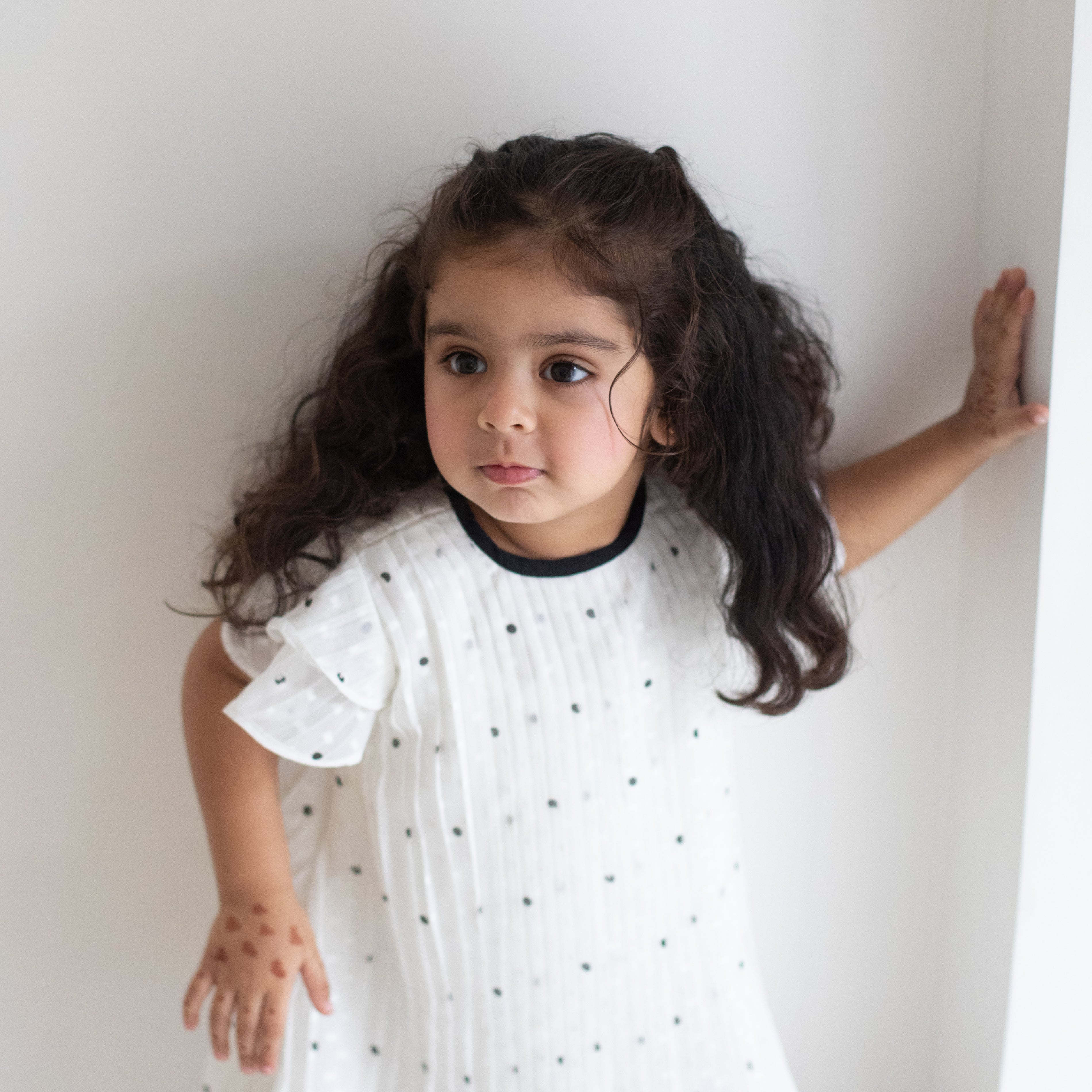 Carol Singing White Pleated Dress