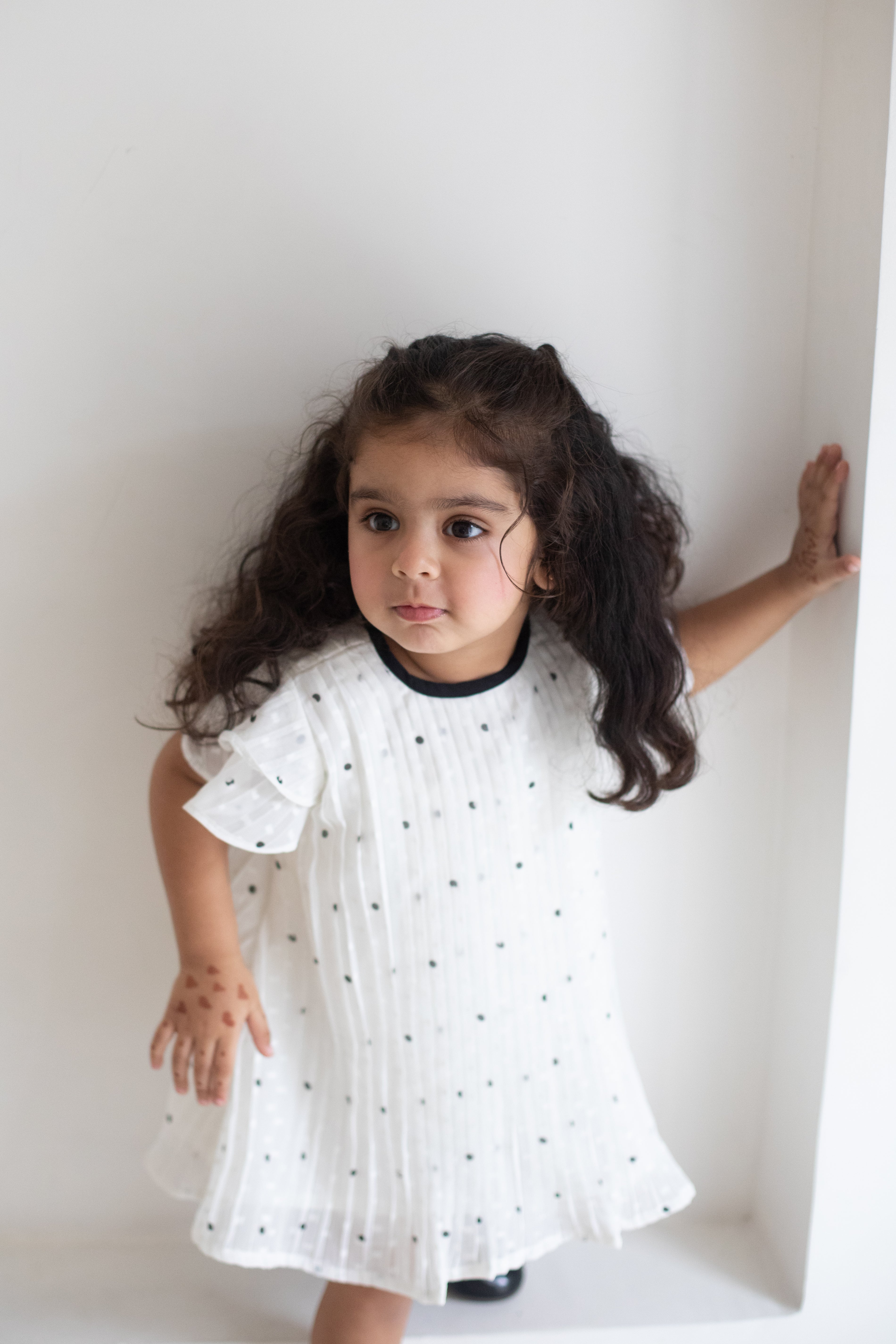 Carol Singing White Pleated Dress