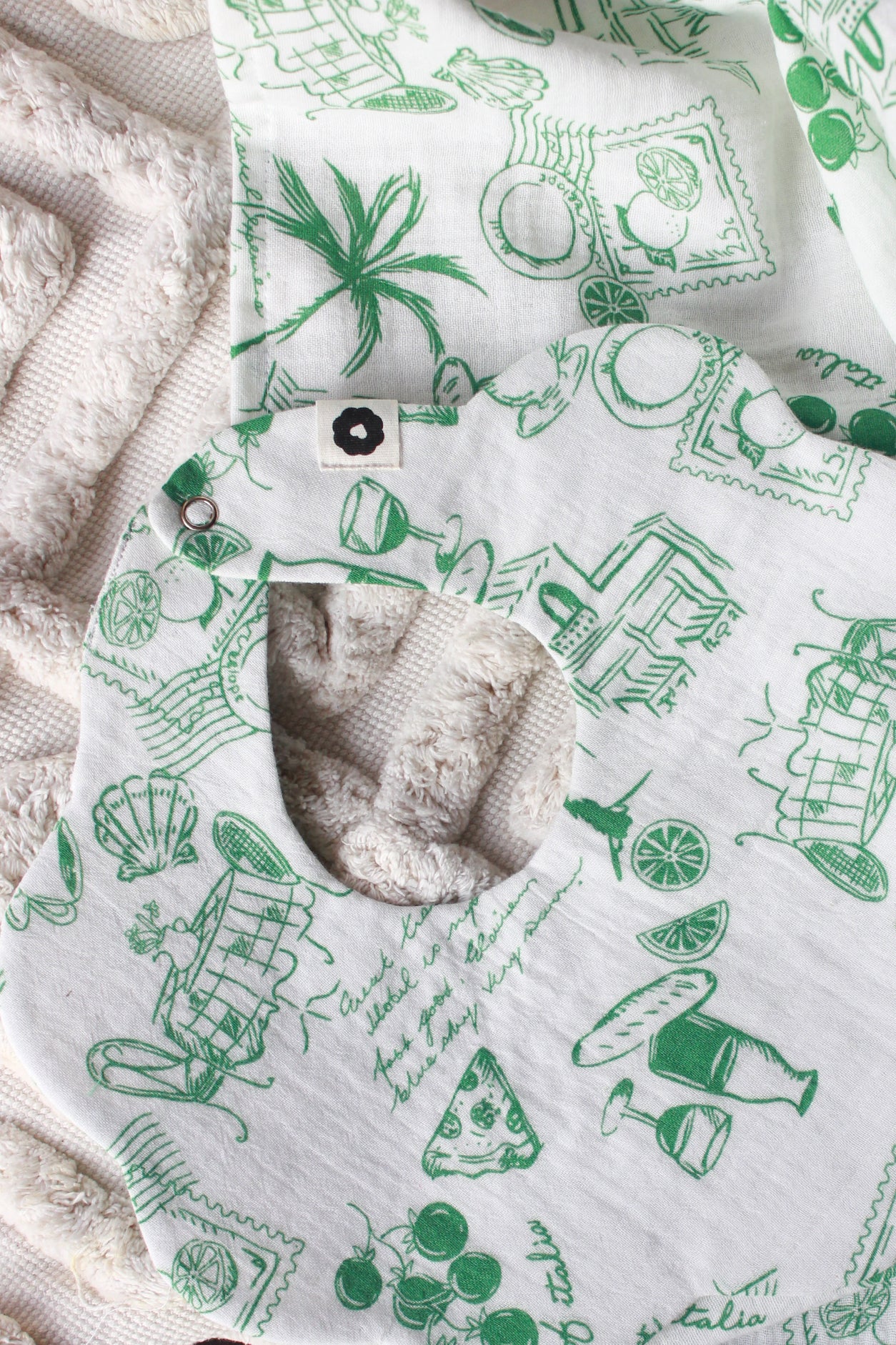Vacay Baby Bib & Muslin Swaddle Set