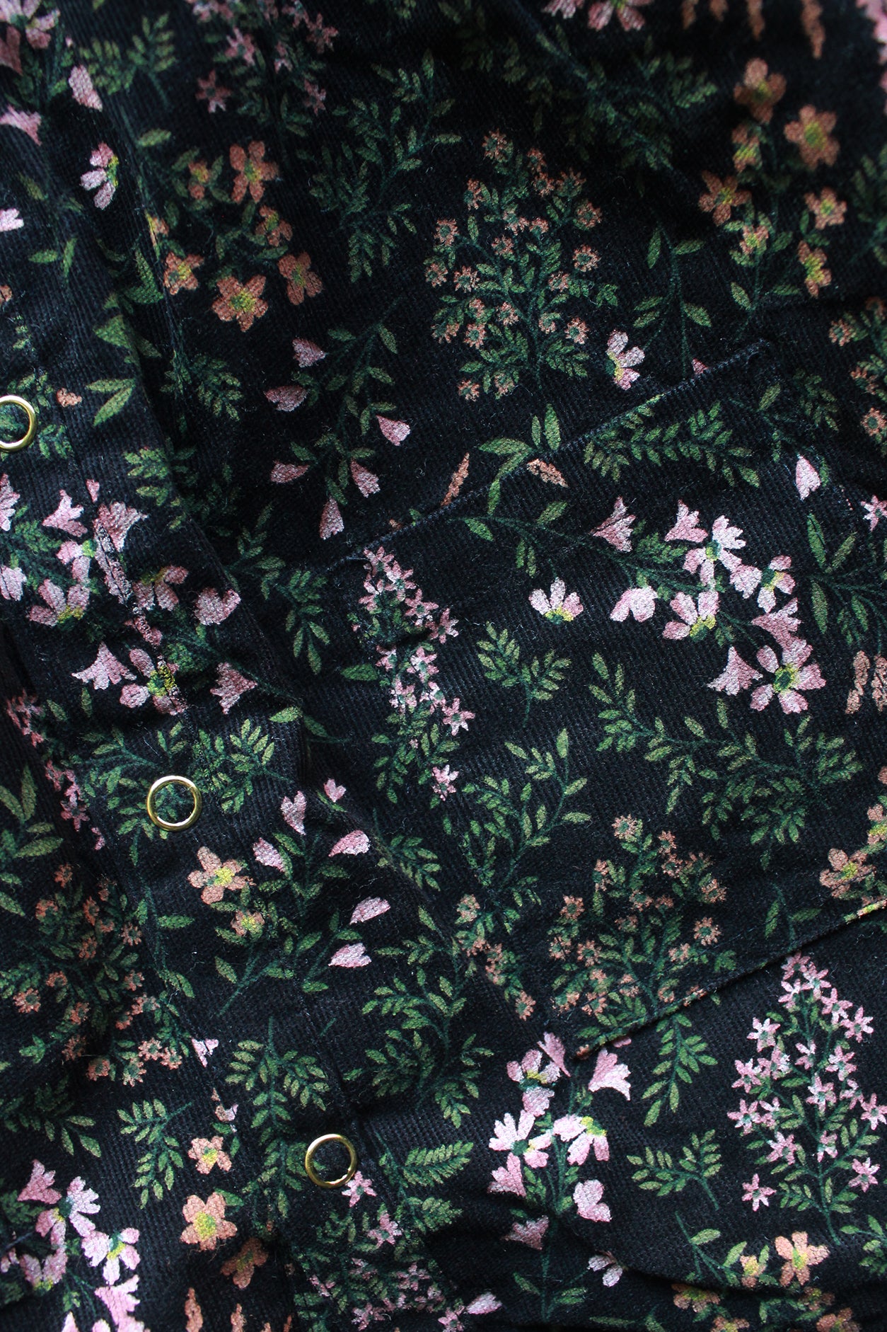 Palmehaus Black Floral Corduroy Dress