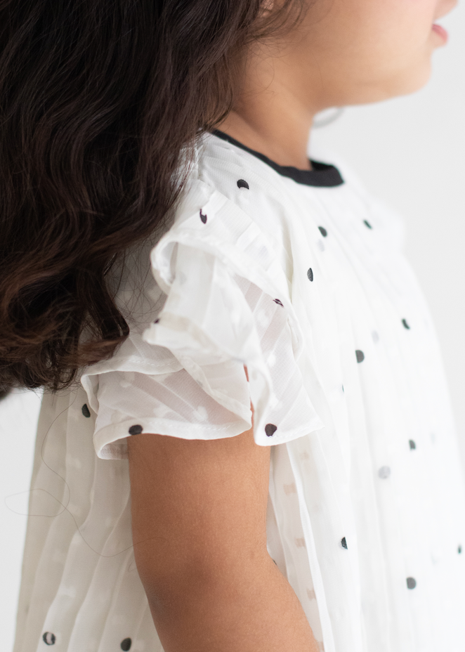 Carol Singing White Pleated Dress