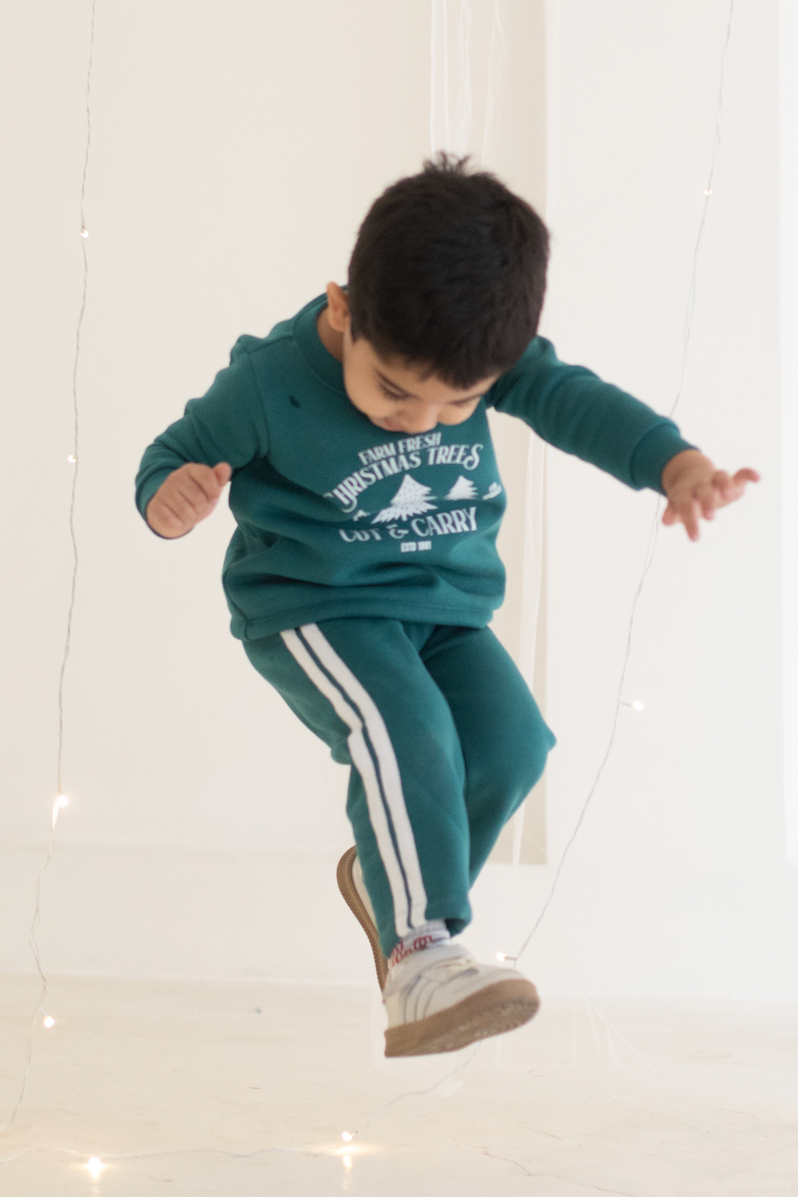 Tree Farm Sweatshirt With Stripe Pants